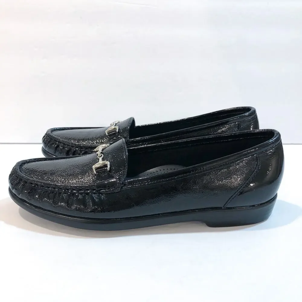 SAS Metro Black Patent Leather Loafers Flats - Picture 3 of 11